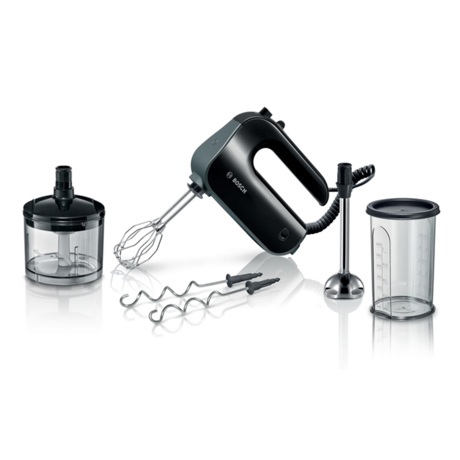 Mixer de mână Bosch MFQ4980B, 850 W, 5 viteze+ Funcție Turbo, Picior mixare, Pahar mixare, Mini-tocator 0.5 L, Negru