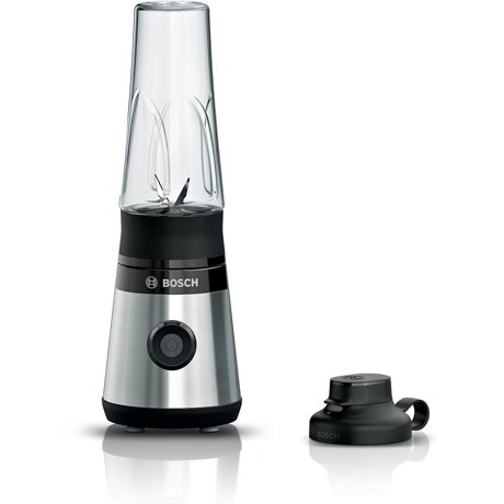 Blender de masa Bosch VitaPower Serie 2 MMB2111M, 450 W, Sticlă ToGo din Tritan, 0.65 L, Cuțit ProEdge, 1 viteza, Inox