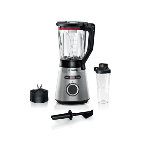 Blender Bosch VitaPower Serie 4 MMB6384M, 1200 W, 1.5 L, Lame inox, Viteză variabilă, Funcție Pulse, 3 programe automate, Sticlă ToGo, Inox