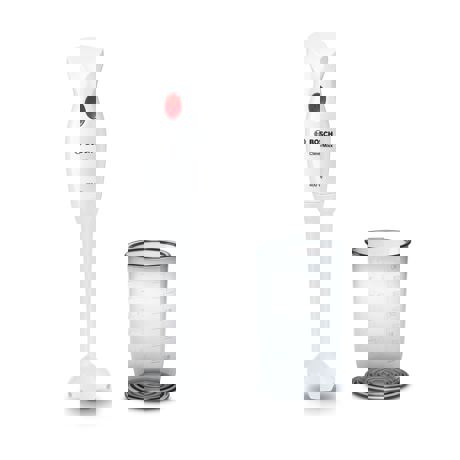 Blender Bosch CleverMixx MSM24100, 400 W, QuattroBlade, 1 viteza, vas gradat, Alb/Rosu
