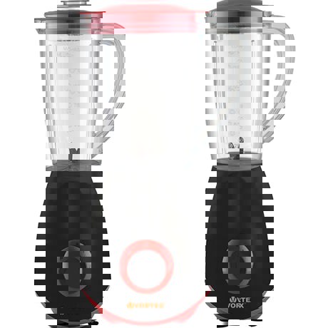 Blender Vortex VO4006, 600 W, 1.5 L, 2 viteze, Functie puls, Lama din otel inoxidabil, Protectie la supraincalzire, Negru/rosu 