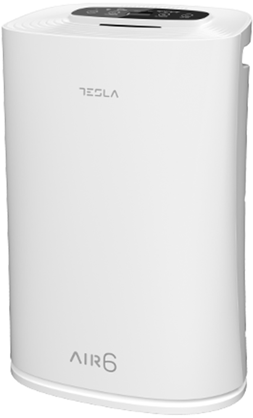 Purificator de aer Tesla TAPA6 Air6, 300 m3/h, Rezervor 0.25 l, Senzor calitate aer, WiFi, Umidificator, Timer, Filtru HEPA, Alb