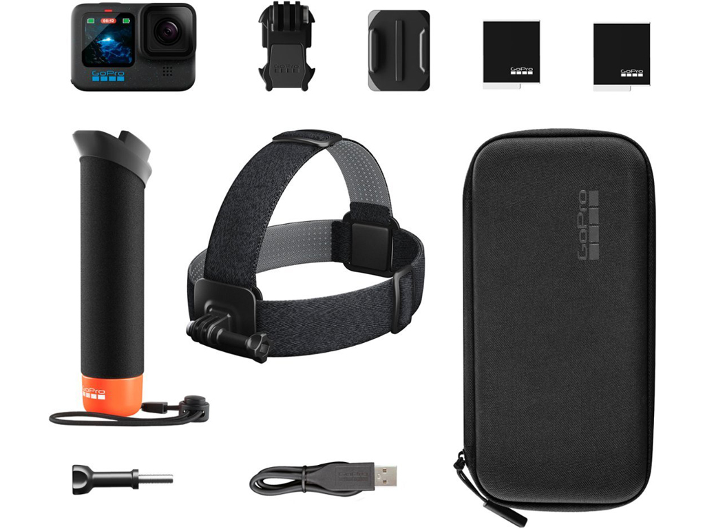 Bundle Camera de actiune GoPro Hero12 Black 5.3K60 +baterie+prindere cap+monopied flotabil
