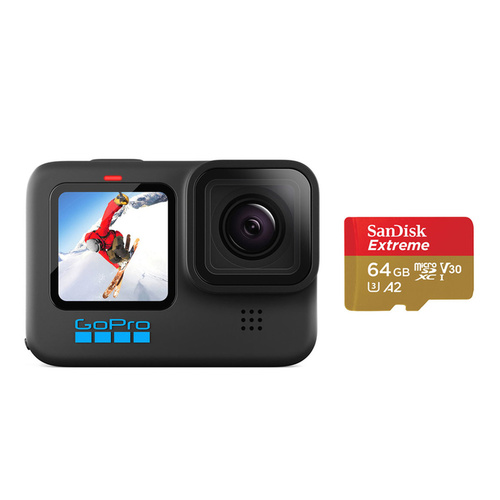 Bundle camera de actiune GoPro Hero 10 Black SB + SD Card 64GB