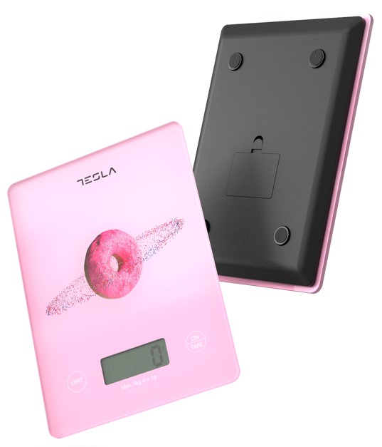 Cantar de bucatarie Tesla KS101P, 5kg, Roz