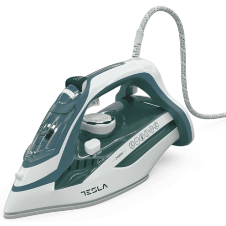 Fier de calcat Tesla IR300BL,2200 W,talpa ceramicarezervor 350 ml, 25g/min, cablu 1.9 m, Albastru