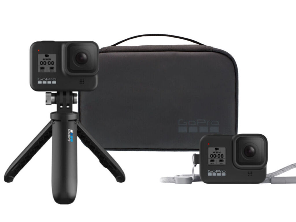 Kit pentru calatorie GoProMini trepied, clip magnetic, geanta transport