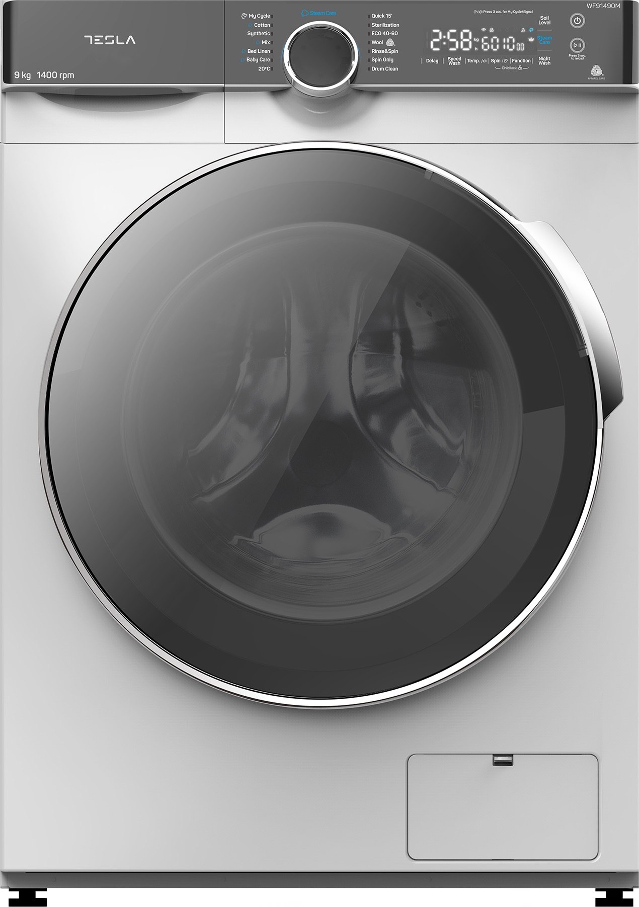 Masina de spalat rufe Tesla ONYX WF91490M, 9 kg,1400 RPM, Clasa B, Alb