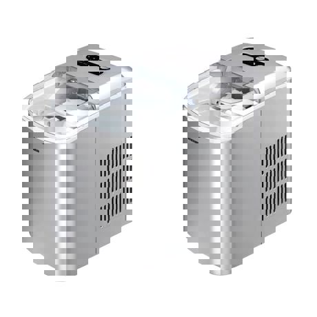 Masina pentru cuburi de gheata Heinner Celeste HIM-120S, 120W, Doua dimensiuni, 12KG/24H, 2.1L, Argintiu