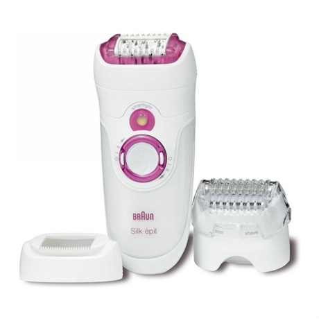 Epilator Braun Silk-épil 7181, Wet & Dry, 40 Pensete, 2 Viteze, Alb/Roz