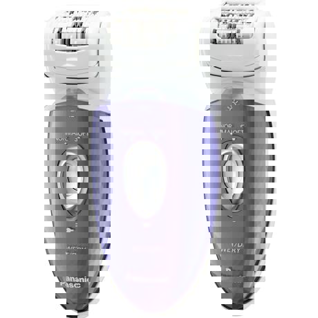 Epilator Panasonic ES-ED23-V503 Wet & Dry, 48 pensete, Cap pivotant la 60°, Alb/Mov
