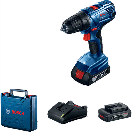 Masina de gaurit/insurubat Bosch Professional GSR 180-LI, 18 V, 1900 rpm, 2 acumulatori, Incarcator, Valiza, 06019F8109