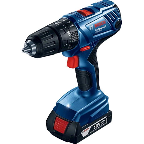 Masina de gaurit cu percutie Bosch Professional GSB 180-LI, 18 V, 1900 rpm, Incarcator, 2 acumulatori, Valiza, 06019F8307