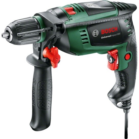 Maşină de găurit cu percuţie Bosch UniversalImpact 800 0603131107, 800 W, 3000 rpm, 45.000 percutii/min., Negru/Verde