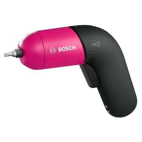 Surubelnita electrica Bosch IXO Color Edition, 3.6 V, 215 rpm, Geanta depozitare, Negru/roz, 06039C7022