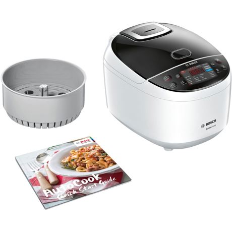 Multicooker Bosch MUC11W12, 900 W, Temperatura 40 -160 °C, Funcție de păstrare la cald, Alb