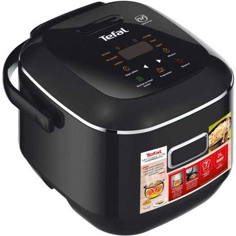 Multicooker Tefal Mini Rice Cooker RK601800, 350 W, 2 L, 7 programe, Display LCD, Negru