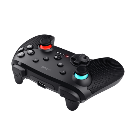 Controller wireless Trust Muta pentru consola Nintendo Switch, 15 butoane, controale: A, B, X, Y, L1, L2, L3, R1, R2, R3, reset, 8-way, start, select, d-input, negru