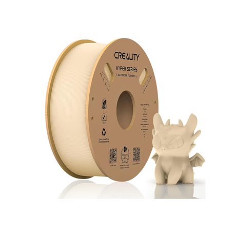 CREALITY HYPER PLA 3D Printer Filament, Skin, Temperatura printare: 200-220 grade celsius, Diametru filament: 1.75mm, Tensile strength: 52.99MPa, Bending strenght:92.38Mpa Dimensiuni rola filament: Diametru 200mm, inaltime 70mm, gaura centrala 56mm, viteza printare: pana la 600mm/s,
