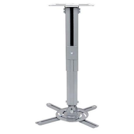 Suport tavan videoproiector Serioux, PJM38-62, Max 8Kg, Telescopic 38- 62cm, Tilt -15/+15 grade, Swivel -90/+90 grade, Rotatie la 90 grade, Min Vesa: 100x100, Max Vesa: 220x220, Culoare argintiu