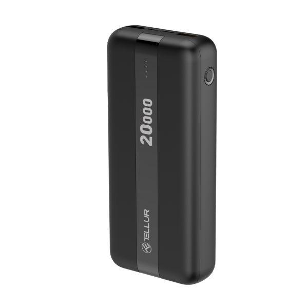 Baterie externa Tellur PBC203 20000mAh 2xUSB+Type-C+MicroUSB, negru