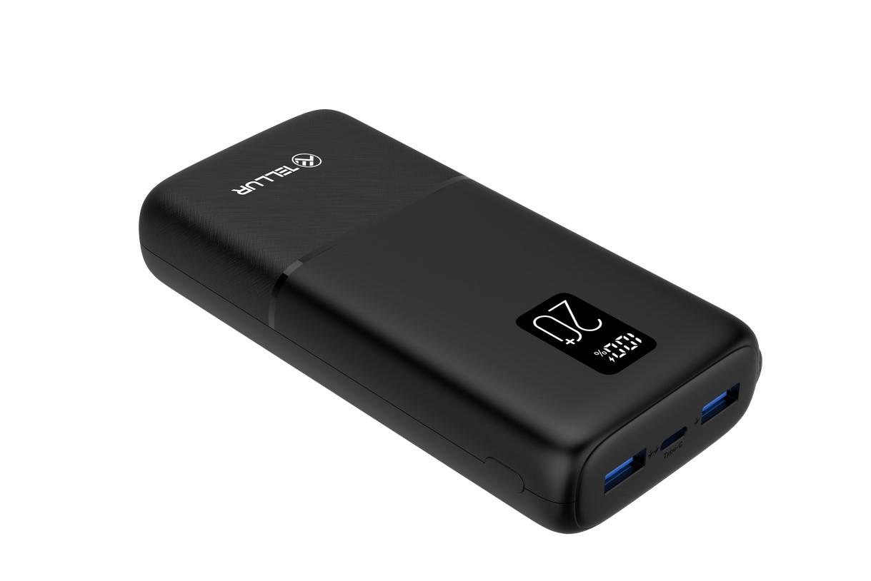 Baterie externa Tellur Boost Pro PD202 20000mAh 2xQC3.0 22.5W + PD 20W, LCD display, negru
