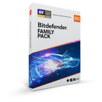 Licenta retail Bitdefender Family Pack - protectie anti-malwarecompleta pentru toata familia, disponibila pentru Windows, macOS, iOS si Android, valabila pentru 1 an, 15 dispozitive, new.