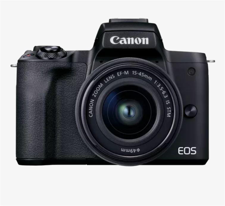 Camera foto Canon EOS M50 Mark II, Black KIT EF-M15-45 IS STM, 24.1 MP, DIGIC 8, ecran 3" LCD touchscreen, micro USB, Bluetooth, WI-FI, micro HDMI, 3.5mm jack microfon, Dual Pixel CMOS AF System, Rafala 10FPS, filmare 4K, APS-C sensor, greutate body 387g, carduri compatibile: SD, SDHC, SDXC (UHS-I