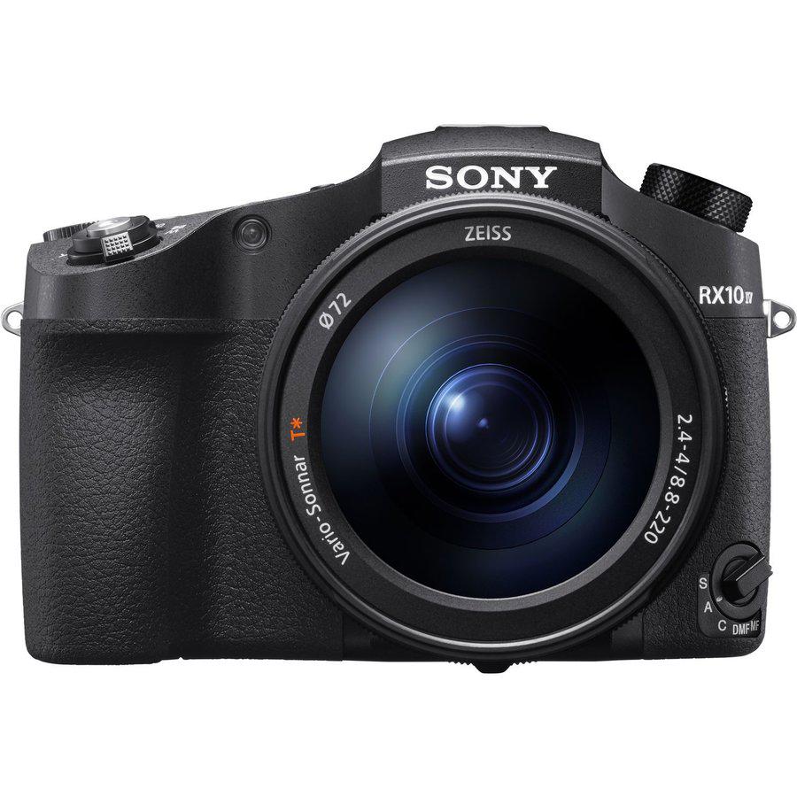 Camera foto Sony DCS-RX10 M4 Black, 20.1 MP, senzor CMOS Exmor RS 1" (13.2 x 8.8 mm), zoom optic 25X, obiectiv Carl Zeiss, diafragama F2.4- 4.0, 3" TFT LCD, Optical SteadyShot, Filmare 4K, ISO 100 -12800, compatibil SD/SDHC/SDXC, acumulator NP-FW50, culoare negru