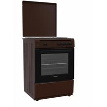 Aragaz Heinner HFSC-V60BRW, Gaz, 4 arzatoare, Aprindere electrica plita, Dispozitiv de siguranta plita si cuptor, Capac metalic, 60x60 cm, Maro