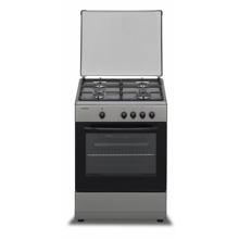 Aragaz Heinner HFSC-SME60SL, Gaz, 60X55 cm, 4 arzatoare, Dispozitiv siguranta, Capac metalic, Argintiu