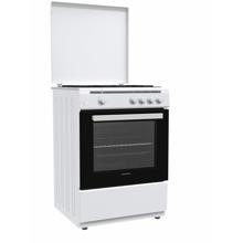 Aragaz Heinner HFSC-V60WH, Gaz, 4 arzatoare, Aprindere electrica plita, Dispozitiv de siguranta plita si cuptor, Capac metalic, 60x60 cm, Alb