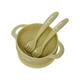 Set bol cu lingurita si furculita silicon, olive, UG-SET11OV