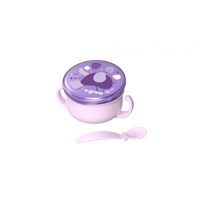 Bol 2 in 1 pentru snackuri cu lingurita, mov, A-2504PP