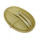 Set farfurie cu lingurita si furculita silicon, olive UG-SET9OV