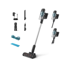 Aspirator vertical Philips XC3131/01, Aqua Seria 3000  PowerCyclone 8, aspira si sterge dintr-o miscare, Sistem de filtrare in 3 etape, pana la 60 min cu baterie suplimentara, Cap de aspirare cu LED