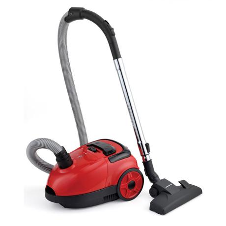 Aspirator cu sac Heinner HVC-VB750RD, 750W, 1.6L, Perie ECO pentru podele, Accesoriu spatii inguste, Rosu