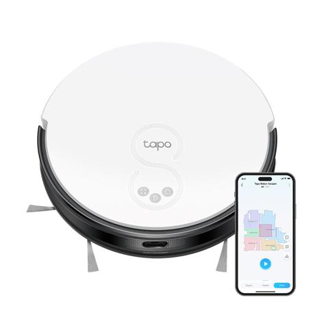 TP LINK Aspirator robot cu Mop și Navigare LiDAR TAPO RV20 MOP, Capacitate acumulator: 2600 mAh, Reincarcare si reluare, MagSlim LiDAR + Gyroscope, Harta virtuala, Inaltime de trecere: 20 mm, Putere aspiratie: 2700Pa, 4 niveluri, Capacitatea recipientului de colectare: 400ml, Filtru HEPA H11
