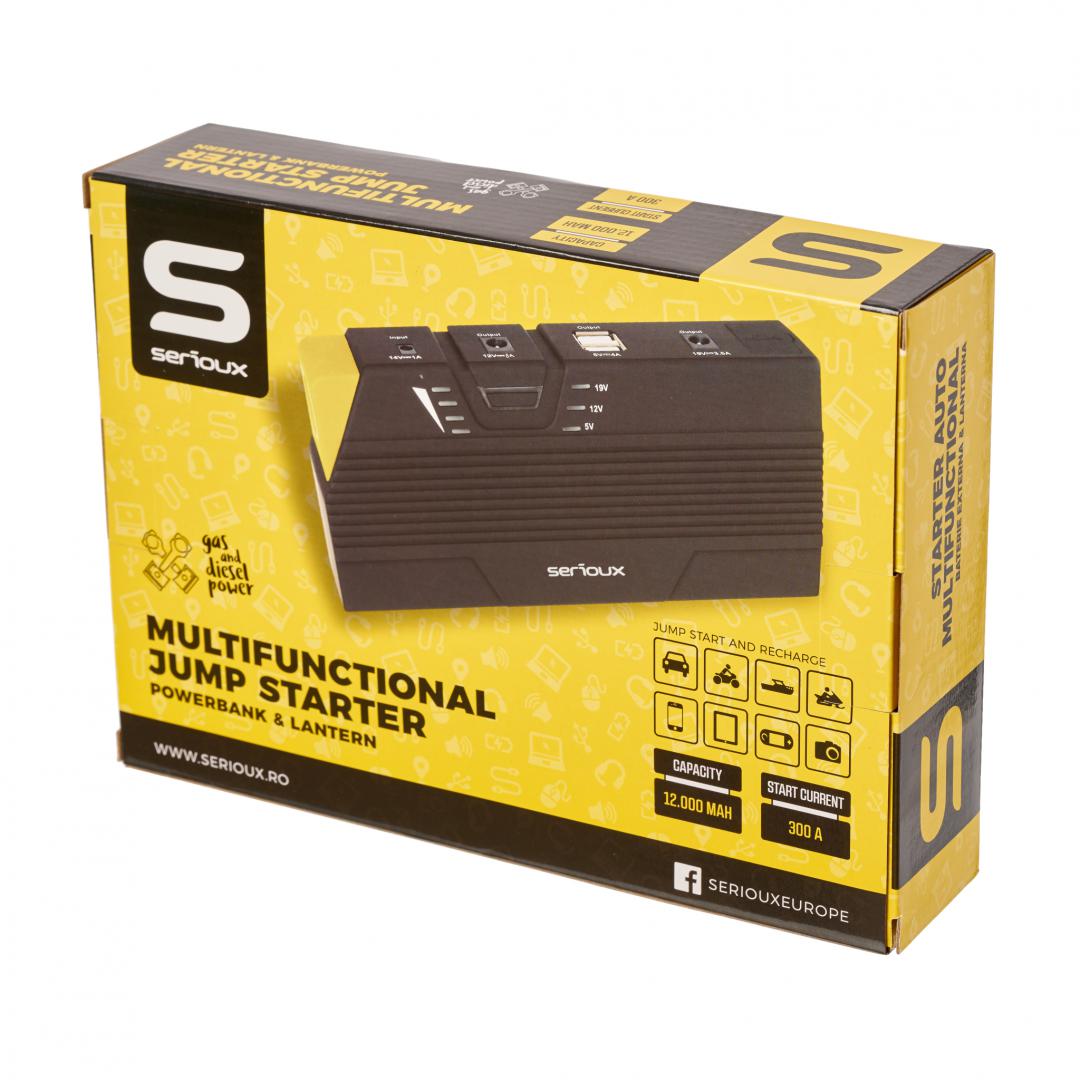 Starter auto multifunctional Serioux, incarcator notebook/tableta/telefon SRXA12K300A
