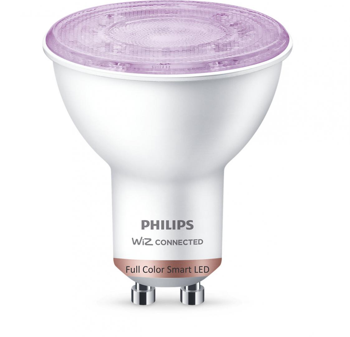 Bec LED RGB inteligent Philips Spot , Wi-Fi, Bluetooth, GU10, 4.7W (50W), 345 lm, lumina alba si color (2200-6500K)