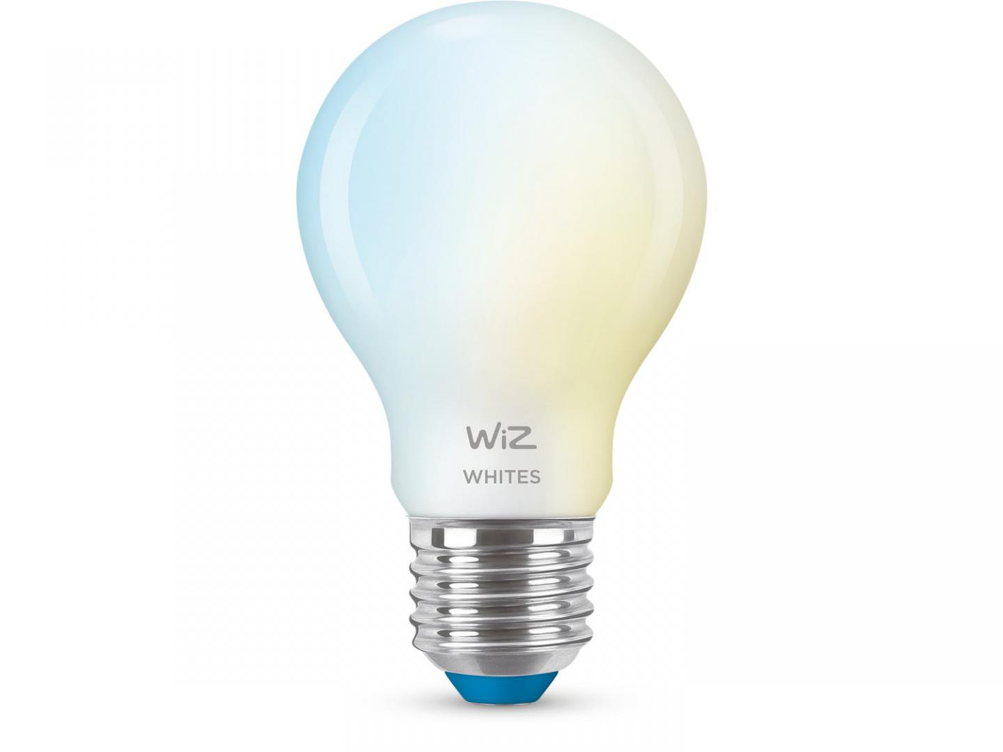 Bec LED inteligent WiZ Connected Whites A60, Wi-Fi, E27, 7W (60W), 806 lm, lumina alba (2700-6500K), compatibil Google Assistant/Alexa/Siri