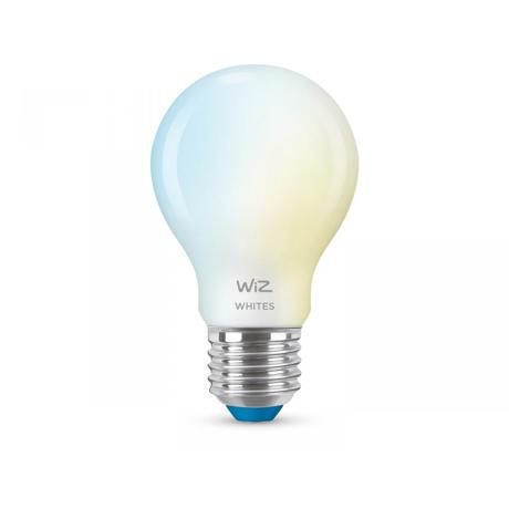 Bec LED inteligent WiZ Connected Whites A60, Wi-Fi, E27, 7W (60W), 806 lm, lumina alba (2700-6500K), compatibil Google Assistant/Alexa/Siri