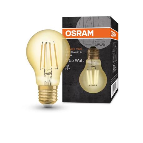 Bec LED Osram Vintage 1906 CLAS A, E27, 6.5W (50W), 650 lm, lumina calda (2400K), cu filament