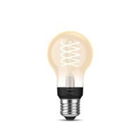 Bec LED inteligent vintage (decorativ) Philips Hue Filament Bulb A60, Bluetooth, E27, 7W (40W), 550 lm, lumina calda (2100K)
