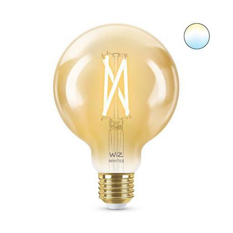 Bec LED inteligent vintage (decorativ) WiZ Connected Filament Gold G95 ,Wi-Fi, E27, 6.7W (50W), 640 lm, lumina alba (2000-5000K), compatibilGoogle Assistant/Alexa/Siri