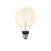 Bec LED inteligent vintage (decorativ) Philips Hue Filament Glob G125, Bluetooth, E27, 7W (40W), 550 lm, lumina alba (2200-4500K)