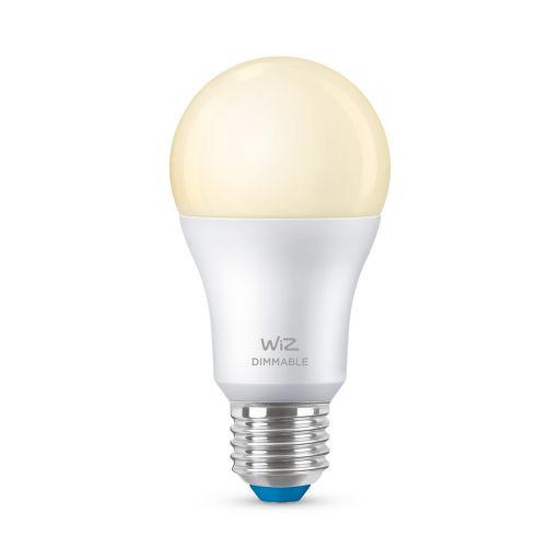 Bec LED inteligent WiZ Connected Dimmable A60, Wi-Fi, E27, 8W (60W), 806 lm, lumina calda (2700K), dimabil, compatibil Google Assist ant/Alexa/Siri