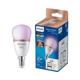 Bec LED RGB inteligent Philips Bulb P45, Wi-Fi, Bluetooth, E14, 4.9W (40W), 470 lm, lumina alba si color (2200-6500K)