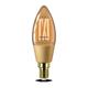 Bec LED inteligent vintage (decorativ) Philips Filament Candle Amber C35, Wi-Fi, Bluetooth, E14, 4.9W (25W), 370 lm, lumina alba (2000-5000K)