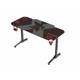 Birou gaming Serioux Radiance, material  otel carbon laminat, grosime 1.5mm, blat MDF invelit in fibra de carbon, dimensiuni blat: 1400*660* 15mm, mousepad pe intreaga suprafata a blatului(rezistent la apa), dimensiuni mouse pad: 1400*660*2mm, suport casti, suport cana/pahar, sistem management